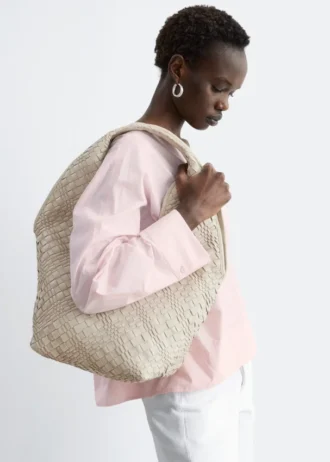 Borsa tote in pelle intrecciata