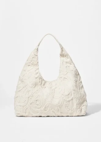 Borsa tote piccola in denim con applicazioni