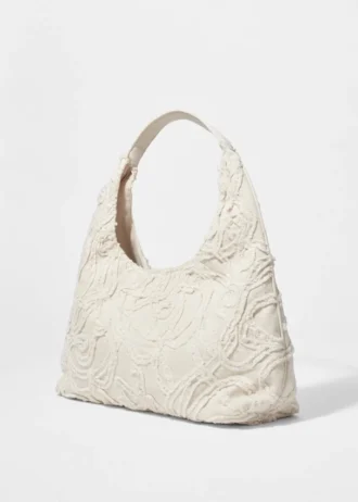 Borsa tote piccola in denim con applicazioni
