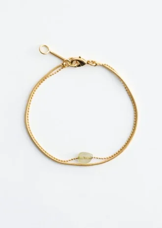 Bracciale a doppia catena con quarzo