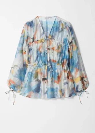 Camicetta con coulisse e arricciature