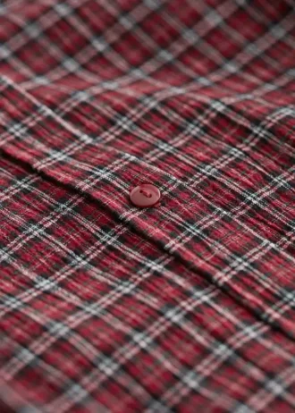 Camicia a quadri con volant larghi