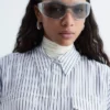 Camicia a righe con tasche applicate