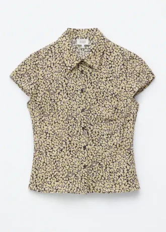 Camicia con lacci sul retro e motivo floreale