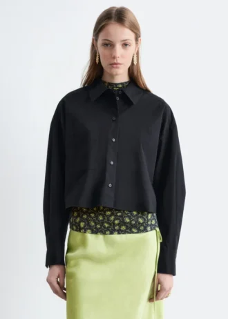 Camicia corta oversize in cotone