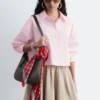 Camicia corta oversize in cotone
