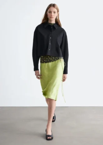 Camicia corta oversize in cotone
