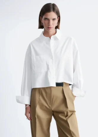 Camicia corta oversize in cotone