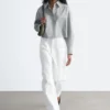 Camicia corta oversize in cotone