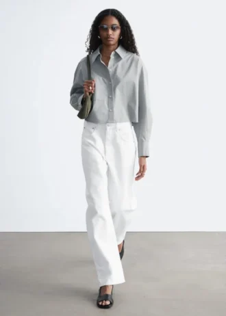 Camicia corta oversize in cotone