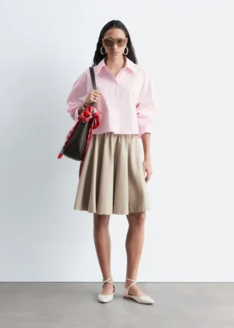 Camicia corta oversize in cotone