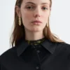 Camicia corta oversize in cotone