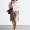 Camicia corta oversize in cotone