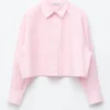 Camicia corta oversize in cotone