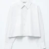 Camicia corta oversize in cotone