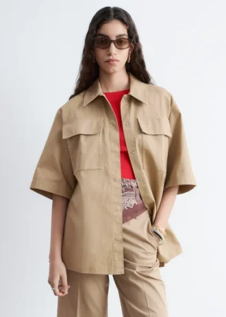 Camicia in cotone a maniche corte