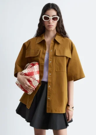Camicia in cotone a maniche corte