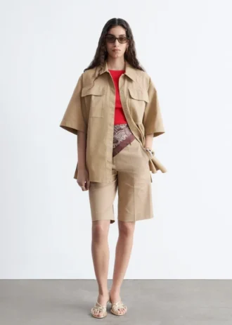 Camicia in cotone a maniche corte