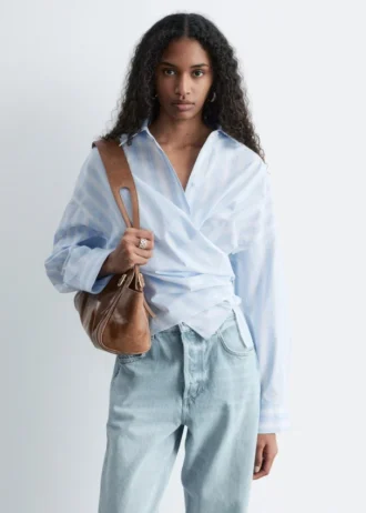 Camicia in cotone con cintura in vita