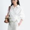 Camicia in cotone con cintura in vita