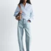 Camicia in cotone con cintura in vita