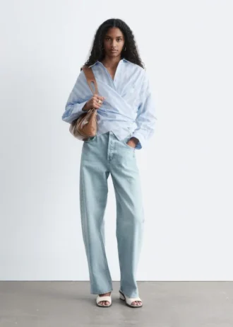 Camicia in cotone con cintura in vita