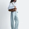 Camicia in cotone con cintura in vita