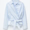 Camicia in cotone con cintura in vita