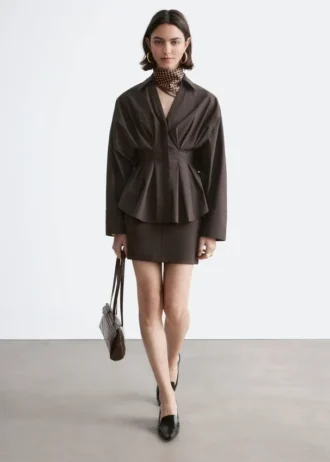 Camicia in cotone con vita aderente