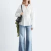 Camicia in cotone con vita aderente