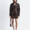 Camicia in cotone con vita aderente