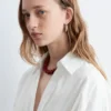 Camicia in cotone con vita aderente