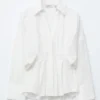 Camicia in cotone con vita aderente