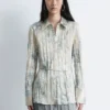 Camicia in crêpe con cintura a lacci
