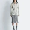 Camicia in crêpe con cintura a lacci