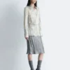 Camicia in crêpe con cintura a lacci