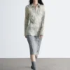 Camicia in crêpe con cintura a lacci