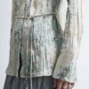 Camicia in crêpe con cintura a lacci
