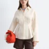 Camicia in lino con vita plissettata