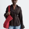 Camicia in lino con vita plissettata