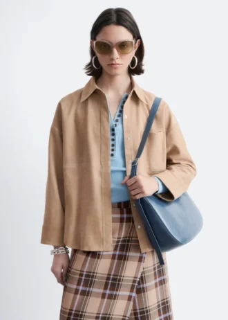Camicia in pelle scamosciata