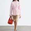 Camicia in popeline di cotone con coulisse