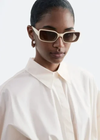 Camicia in popeline di cotone con coulisse