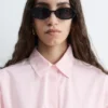 Camicia in popeline di cotone con coulisse