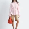 Camicia in popeline di cotone con coulisse