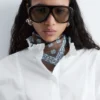Camicia lunga in cotone con collo alto