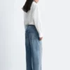 Camicia lunga in cotone con collo alto