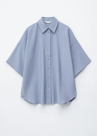 Camicia oversize a maniche a tre quarti