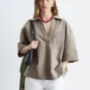 Camicia squadrata a maniche corte
