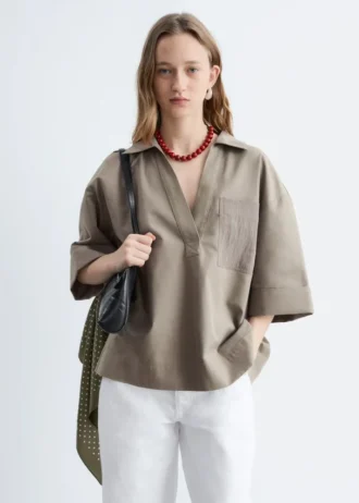 Camicia squadrata a maniche corte